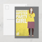 Amy | Meisje van de downtown Hipster Party Briefkaart (Voorkant / Achterkant)
