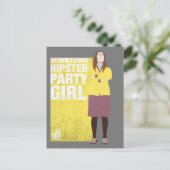 Amy | Meisje van de downtown Hipster Party Briefkaart (Staand voorkant)