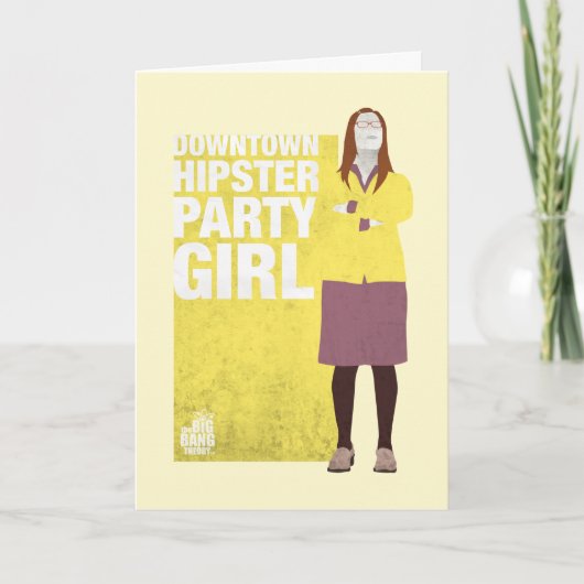 Amy | Meisje van de downtown Hipster Party Kaart (Voorkant)