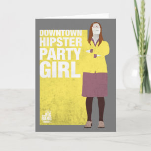 Amy   Meisje van de downtown Hipster Party Kaart