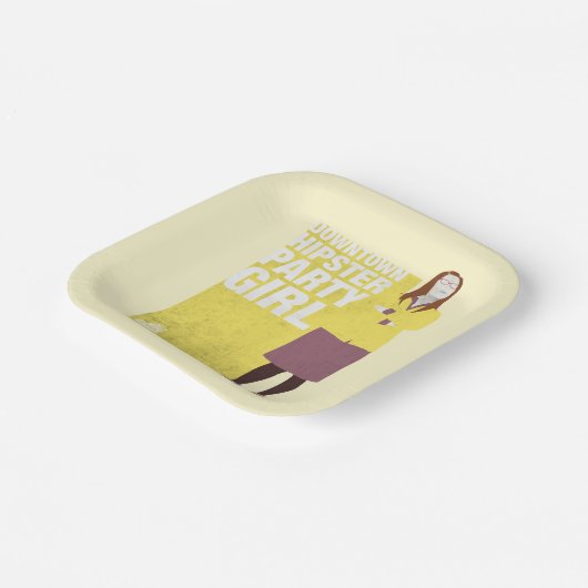 Amy | Meisje van de downtown Hipster Party Papieren Bordje (Gebogen)