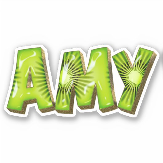 Amy Name Kiwi Design Aufkleber Sticker (Voorkant)