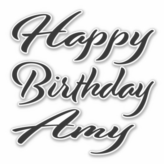 Amy Name Vorname black Sticker Geburtstag (Voorkant)