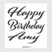 Amy Name Vorname black Sticker Geburtstag (Vel)