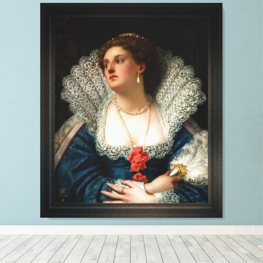 Amy Robsart van William Frederick Yeames Canvas Afdruk (Insitu (Houten vloer))