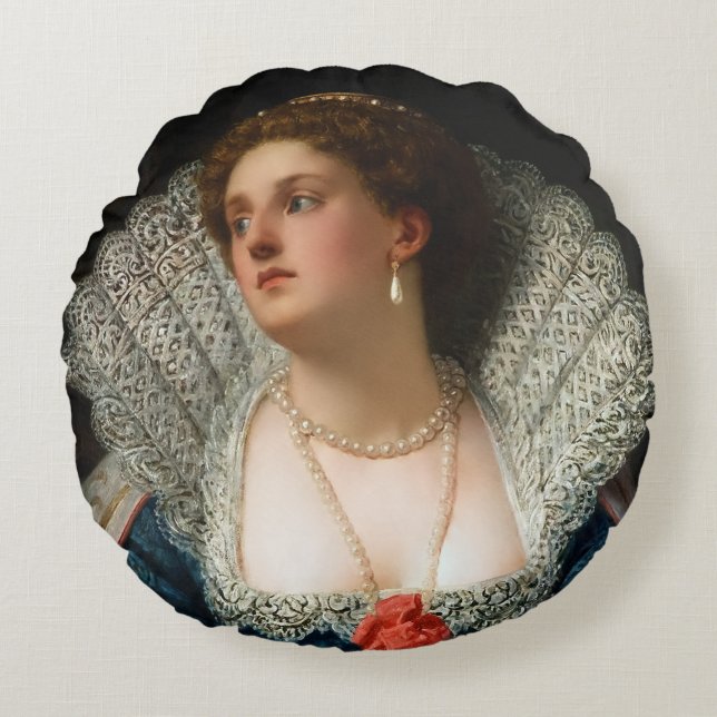 Amy Robsart van William Frederick Yeames Rond Kussen (Voorkant)