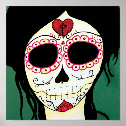Amy Sugar Skull Skeleton Print (Voorkant)