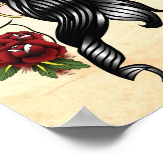 Amy Traditioneel Tattoo afdrukken Poster (Hoek)