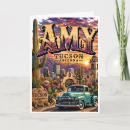 Amy Tucson Arizona Gepersonaliseerde Zuidwesterse Kaart