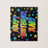 "AMY" voornaam, geun "HAPPY BIRTHDAY" Legpuzzel (Verticaal)