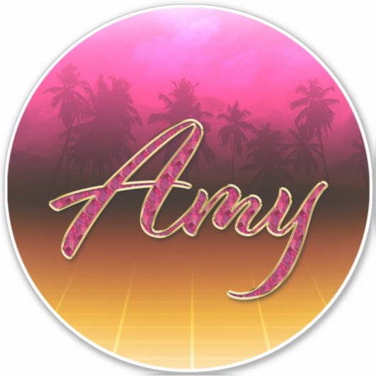 Amy Vorname Name golden pink Aufkleber Sticker (Voorkant)
