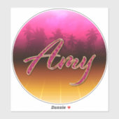 Amy Vorname Name golden pink Aufkleber Sticker (Vel)