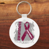 Amyloïdose Awareness Grunge Ribbon Sleutelhanger (Voorkant)