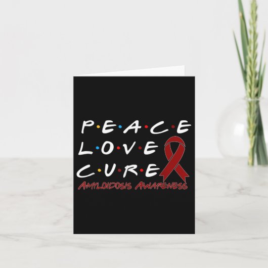 Amyloïdose Awareness Peace Love Cure Kaart (Voorkant)