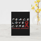 Amyloïdose Awareness Peace Love Cure Kaart (Gele Bloem)