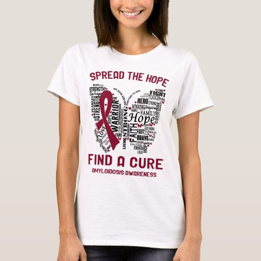 Amyloïdose Awareness Ribbon Support Giften T-shirt (Voorkant)