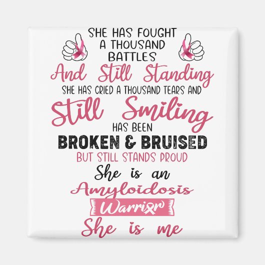 Amyloïdose Awareness Support for Amyloidose Giften Magneet (Voorkant)