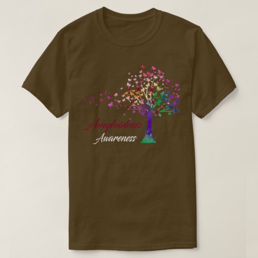 Amyloïdose Bewustheid van lintbomen Ondersteuning T-shirt (Design voorkant)