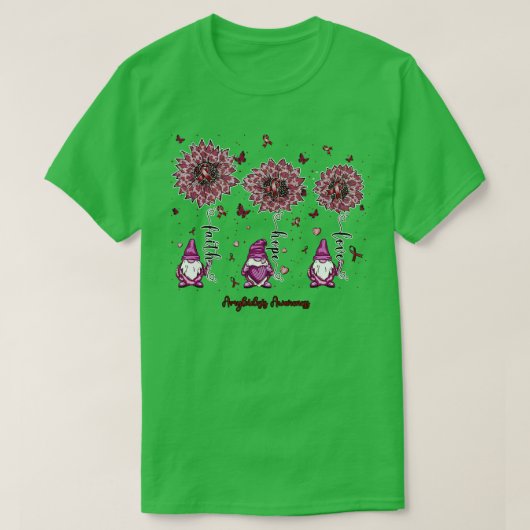 Amyloïdose Bewustzijn kabouter geloof hoop zonnebl T-shirt (Design voorkant)