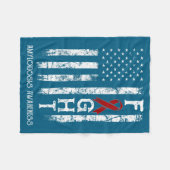 Amyloïdose warrior Amerikaanse vlag ontwerp Fleece Deken (Voorkant (Horizontaal))