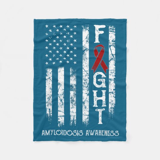 Amyloïdose warrior Amerikaanse vlag ontwerp Fleece Deken (Voorkant)