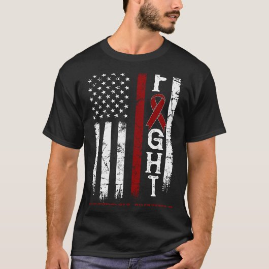 Amyloïdose Warrior US Flag T-shirt (Voorkant)