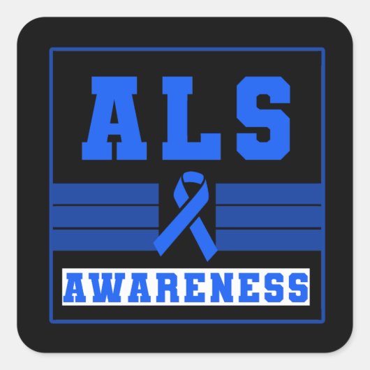 Amyotrofe laterale sclerose ALS bewustzijn Vierkante Sticker (Voorkant)