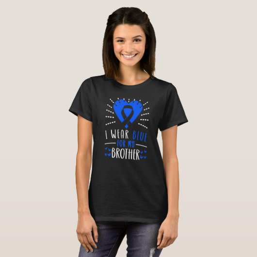 Amyotrophic lateral sclerosis Blue Ribbon I Wear B T-shirt (Voorkant volledig)