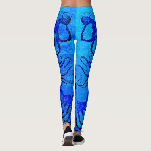 Amy's Octopus Blue op Blue - Leggings (Achterkant)