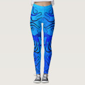 Amy's Octopus Blue op Blue - Leggings (Voorkant)