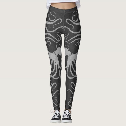 Amy's Octopus Gray op Grijs - Leggings (Voorkant)