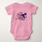 Amy's Octopus In Paarse - Baby Bodysuit (Achterkant)