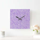Amythest en White Marble Pattern Vierkante Klok (Huis)