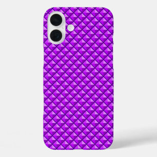 Amythyst paars, enamel look, bestudeerd raster iPhone 16 plus hoesje