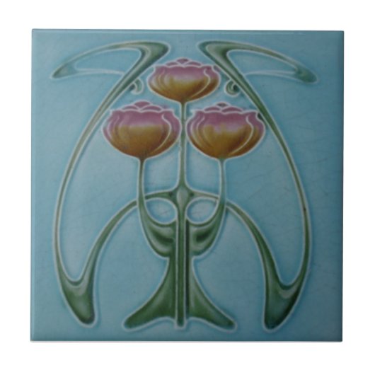 AN001 Art Nouveau Reproduction Antiek Tile Tegeltje (Voorkant)