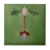 AN004 Art Nouveau Reproduction Antiek Tile Tegeltje (Voorkant)