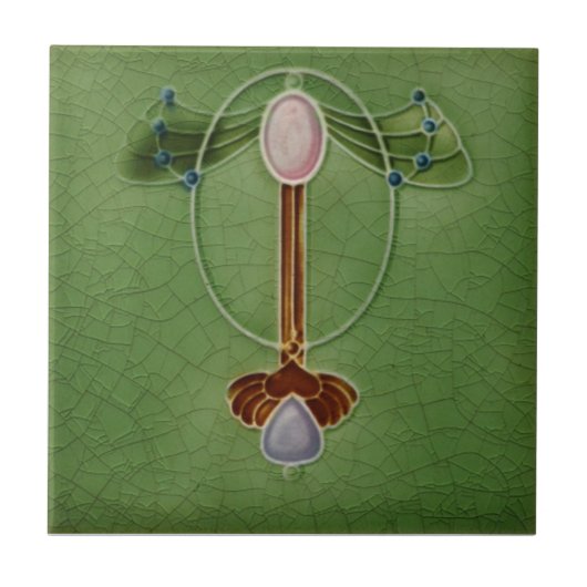 AN004 Art Nouveau Reproduction Antiek Tile Tegeltje (Voorkant)