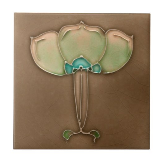 AN006 Art Nouveau Reproduction Antiek Tile Tegeltje (Voorkant)