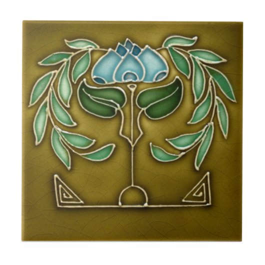 AN007 Art Nouveau Reproduction Antiek Tile Tegeltje (Voorkant)
