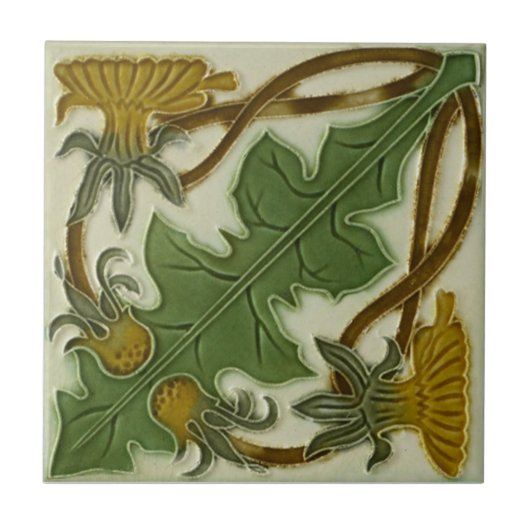 AN009 Art Nouveau Reproduction Antiek Tile Tegeltje (Voorkant)