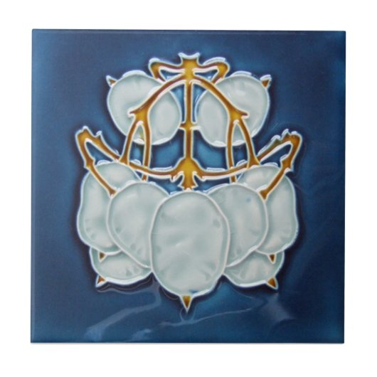 AN010 Art Nouveau Reproduction Antiek Tile Tegeltje (Voorkant)