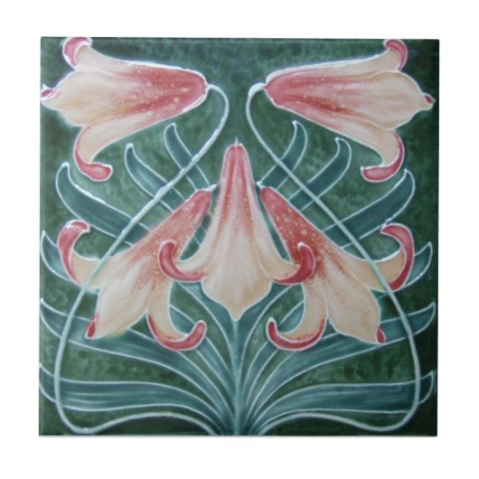 AN012 Art Nouveau Reproduction Antiek Tile Tegeltje (Voorkant)