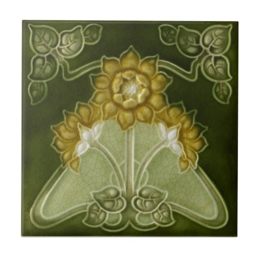 AN013 Art Nouveau Reproduction Antiek Tile Tegeltje (Voorkant)
