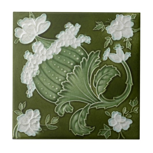 AN014 Art Nouveau Reproduction Antiek Tile Tegeltje (Voorkant)