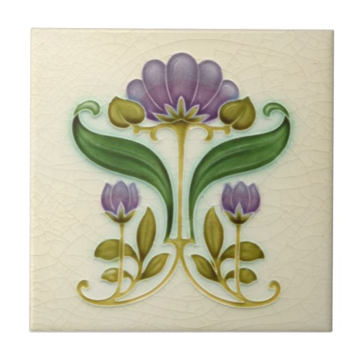 AN015 Art Nouveau Reproduction Antiek Tile Tegeltje (Voorkant)