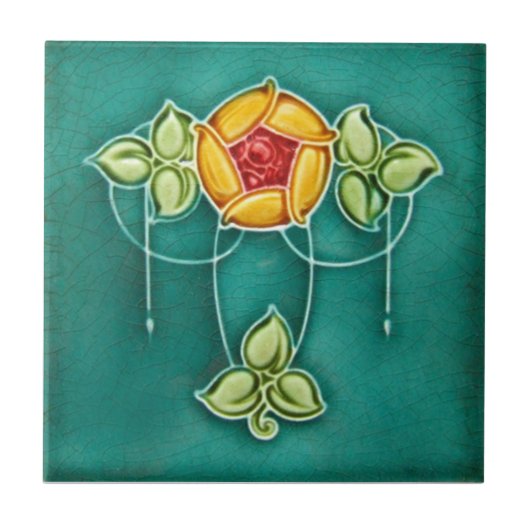 AN017 Art Nouveau Reproduction Antiek Tile Tegeltje (Voorkant)