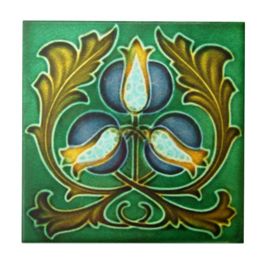 AN020 Art Nouveau Reproduction Antiek Tile Tegeltje (Voorkant)