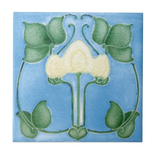 AN021 Art Nouveau Reproduction Antiek Tile Tegeltje (Voorkant)