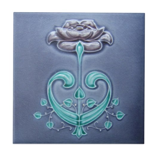AN024 Art Nouveau Reproduction Antiek Tile Tegeltje (Voorkant)