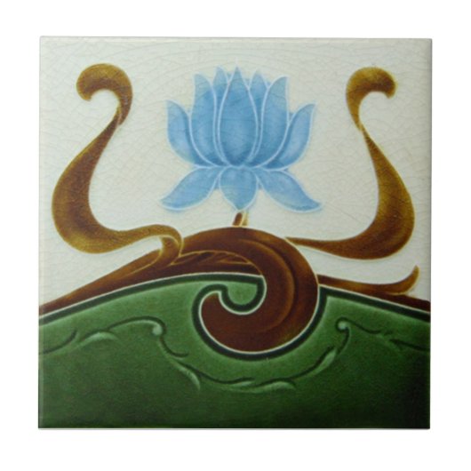 AN027 Art Nouveau Reproduction Antiek Tile Tegeltje (Voorkant)
